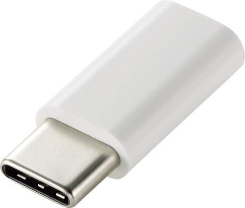 Renkforce USB 2.0 Adapter mit USB-C Stecker auf USB 2.0 Micro-B Buchse in Weiß - Bild 1