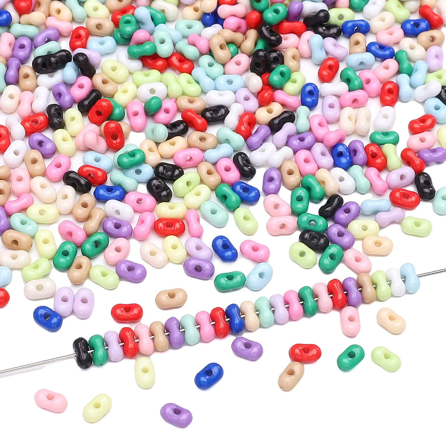 Beadia Acryl Erdnuss Perlen, einfarbig, 105 Stück, Armband Zubehör - Bild 2