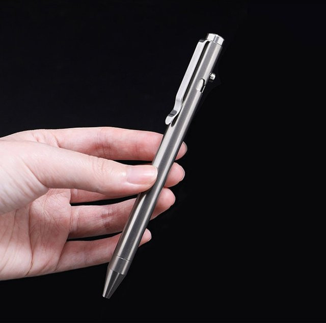 Titanium Alloy Bolt Action Signature Pen G5 Kugelschreiber aus Metall in Silber für Damen und Herren - Bild 1