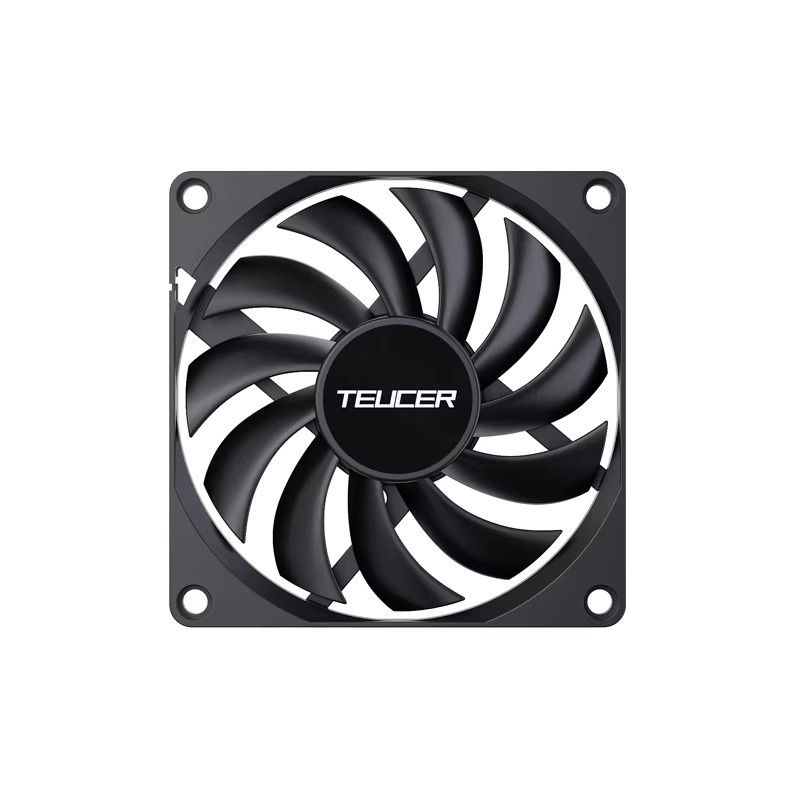 TEUCER UT-8010 Slim PC-Gehäuselüfter 80 mm in Schwarz mit intelligenter Temperaturregelung und 800–3000 U/min - Bild 2