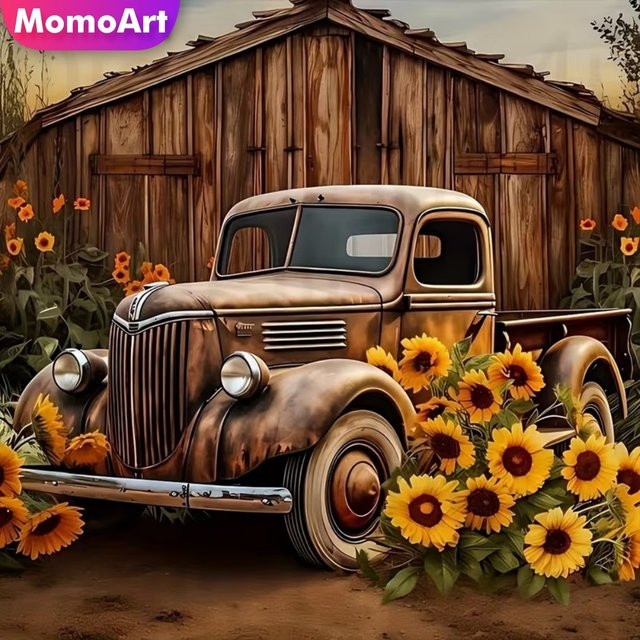 Momoart DIY Diamantstickerei Set mit Blumen- und Landschaftsmotiv in Multicolour als Acryl-Mosaik-Handwerk zur Dekoration für dein Zuhause - Bild 1