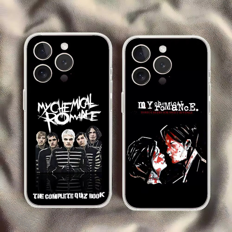 A-My-Chemical-Romance MCR-S Handyhülle für Apple iPhone 11 bis 17 Pro Max Mini, transparente Stoßfänger-Hülle - Bild 2