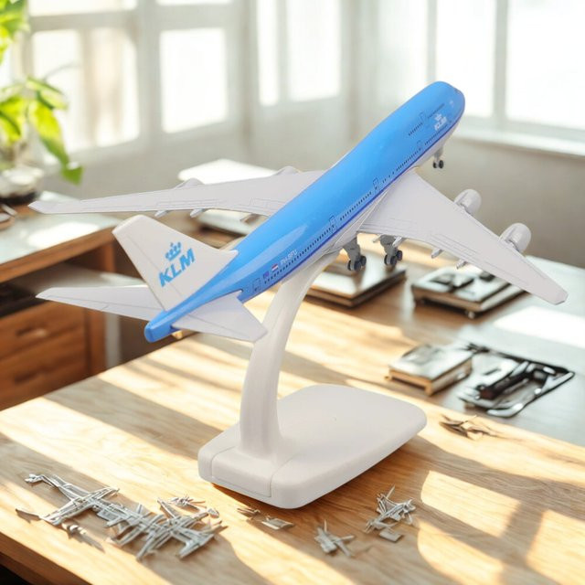 ZOCO 747 Flugzeugmodell, KLM, Metall, Blau, 20 cm - Bild 1