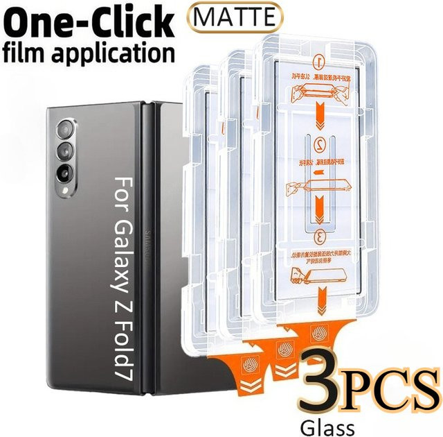 3er-Pack Samsung Galaxy Z Fold 7 6 5 4 3 Displayschutzfolie aus gehärtetem Glas mit mattem Finish, transparent - Bild 1