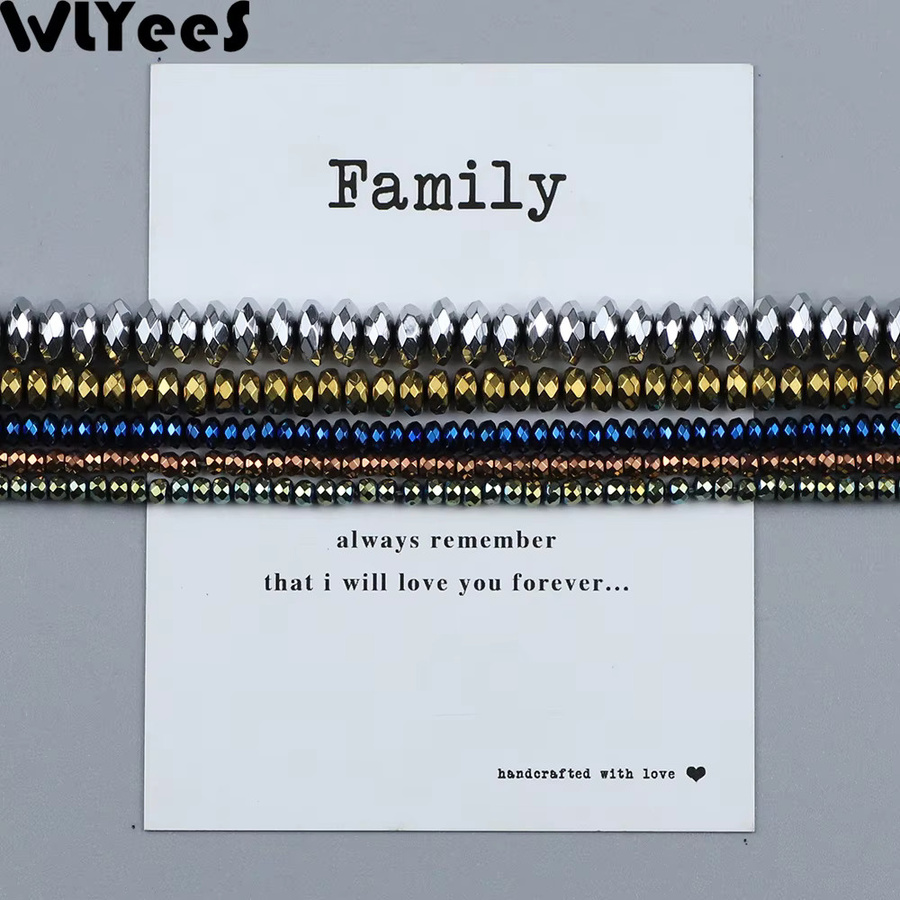 WLYeeS Hämatitperlen, facettiert, flach rund, mehrfarbig, versilbert, Goldfarbe - Bild 2