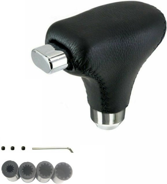 TOP-MAX PU Universal Automatischer Auto Schaltknauf mit Taste, Schwarz, Linkslenker - Bild 1