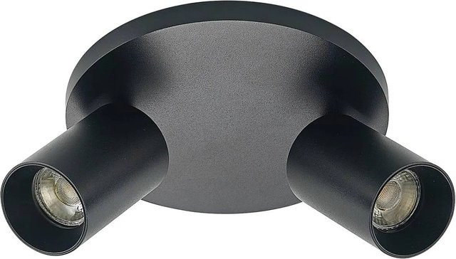 Arcchio Brinja Strahler Schwarz aus Aluminium, 2-flammige moderne Deckenleuchte für Flur mit GU10 Fassung, verstellbar - Bild 1