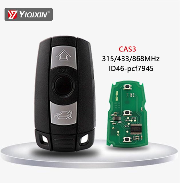 YIQIXIN Fernbedienung Auto Schlüssel in Schwarz für BMW 1/3/5/7 Serie, X1, X5, X6, E60, E61, E70, E71, E87, E90, Z4 mit CAS3 ID46 PCF7945 Chip (315 MHz, 433 MHz, 868 MHz) - Bild 1