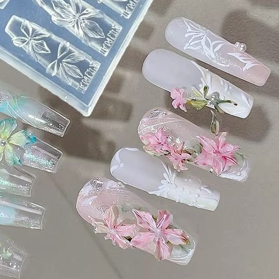 KuZHEN Silikon Nagelformen, 3D Blumen Hibiskus, Nail Art Werkzeuge - Bild 1