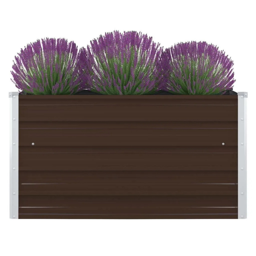 DELUKE Hochbeet EMIL aus verzinktem Stahl in Braun, B/T/H: 100 x 100 x 45 cm - Bild 2