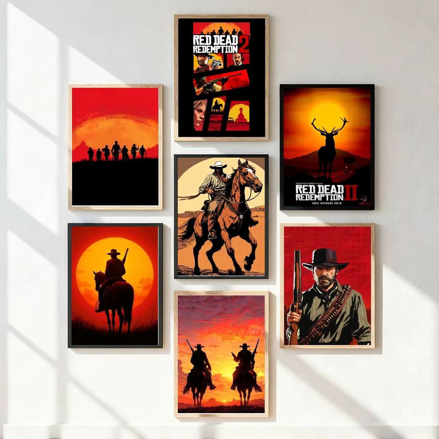 Kayou Red Dead Redemption 2 Poster Kunstdruck im Anime-Stil, Mehrfarbig, B: 15,0 cm, H: 10,0 cm - Bild 5