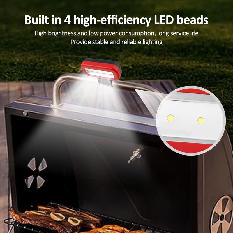 Willstar LED-Grillleuchte mit Magnetfuß und dimmbarer Helligkeit in Rot und Schwarz - Bild 2