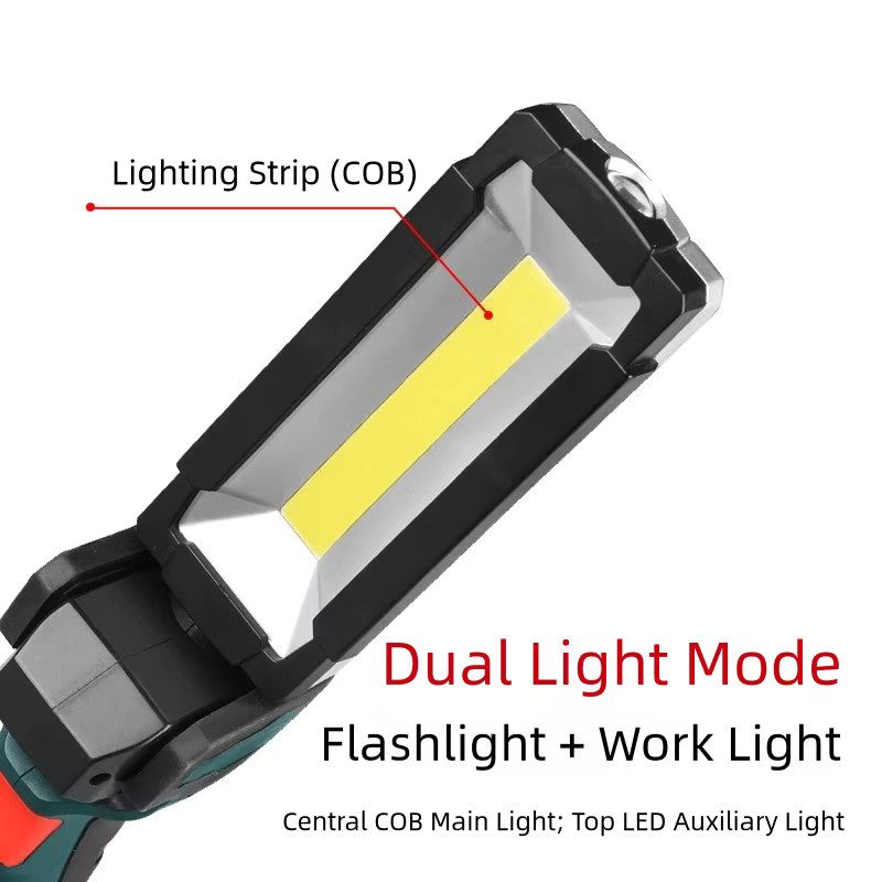 ESMARTER COB LED Arbeitsleuchte Schwarz, USB-aufladbare magnetische Inspektionslampe mit Notfall-Blinklicht - Bild 3