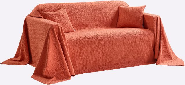 Pereira da Cunha Überwurf aus gewebter Baumwolle in Braun und Orange für Unisex - Bild 1