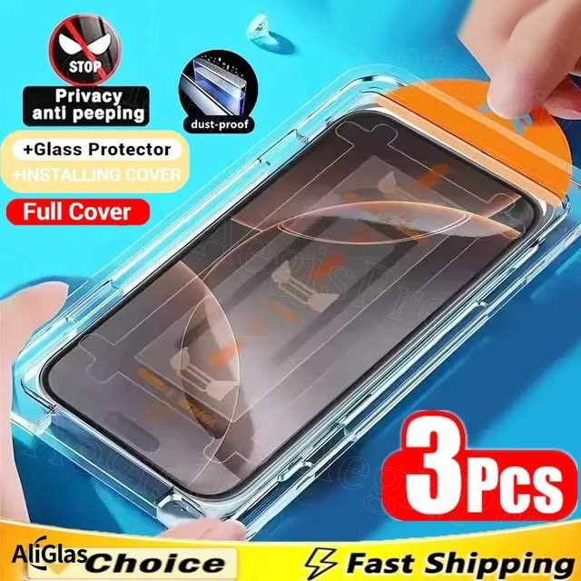 3er-Set Staubfreie Privacy Displayschutzfolie für Samsung Galaxy S24 S25 S26 S23 S22 S21 Plus Anti-Spy Panzerglas Transparent - Bild 1