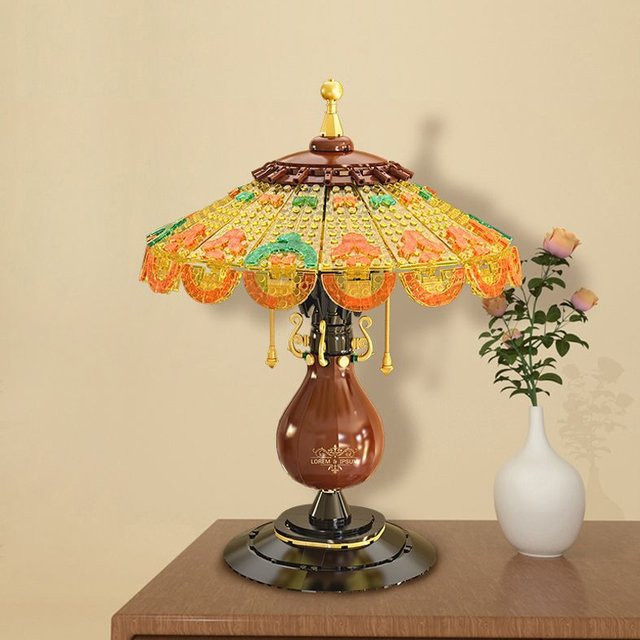 Barweer MOC Retro Tisch Lampe Bausteine Set, 1027 Teile, Mehrfarbig - Bild 1