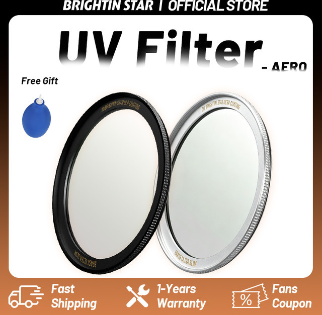 Brightin Star AERO UV-Filter MCUV Linsenschutz mit Nano-Beschichtung in Schwarz - Bild 1