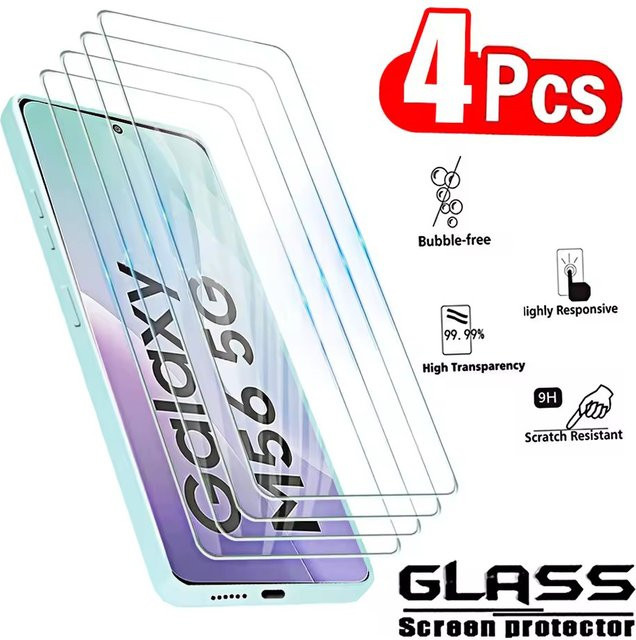 4er-Pack gehärtetes Glas Display Schutzfolie für Samsung Galaxy A13, A23, A33 und A53 5G, transparent - Bild 1
