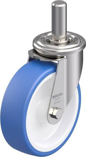 Blickle LEXZ-POTHS 125G Edelstahl-Lenkrolle in Blau und Weiß mit 125 mm Rad-Durchmesser - Bild 1