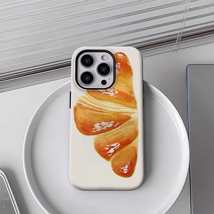 Croissant Handyhülle für iPhone 17 16 15 14 13 12 Pro Max Plus mit doppelschichtiger Rückseite in Multicolour - Bild 2