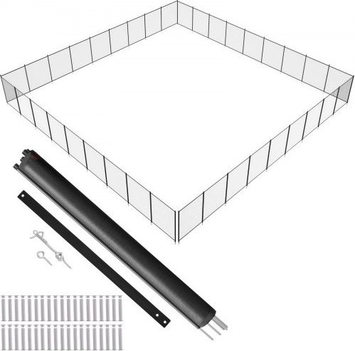 VEVOR Poolzaun aus Teslin PVC für den Einbau in den Boden, abnehmbarer Kindersicherheitszaun zum Schutz von Kindern und Haustieren, B/H: 32,91 x 1,21 m - Bild 1
