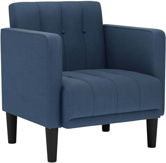 vidaXL Sessel mit Armlehnen in Blau aus Stoff im modernen Design - Bild 1