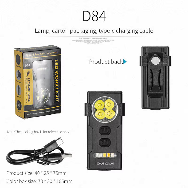ESMARTER Wiederaufladbare LED-Taschenlampe als EDC-Schlüsselanhänger in Schwarz mit Magnet und 10 Beleuchtungsmodi, wasserdicht und tragbar für Garten und Arbeit - Bild 4