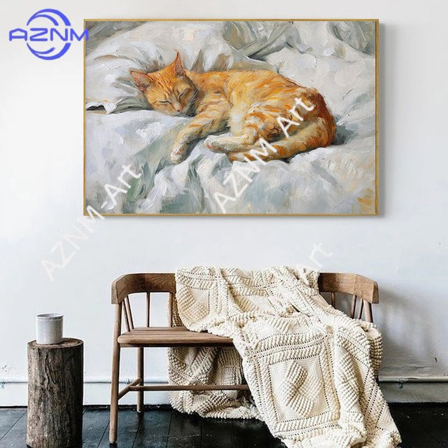 KAYOU Vintage Tier-Poster als Leinwanddruck mit Osterhase, Katzen, Schwänen, Ente und Eule in Multicolour zur Wanddekoration - Bild 1