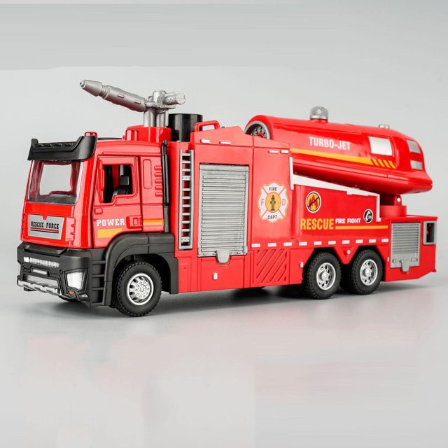 Feuerwehrwagen Modell Stadtreinigung Kehrmaschine, 1:32, Metall, rot - Bild 1