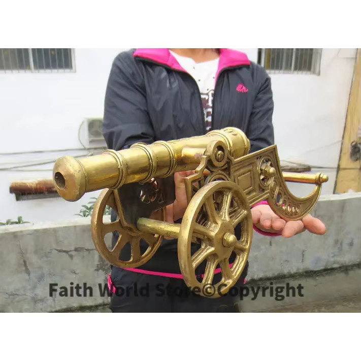 Feng Shui Kupferkanone Statue von TANGYONG ART in Gold, Höhe: 40 cm - Bild 2
