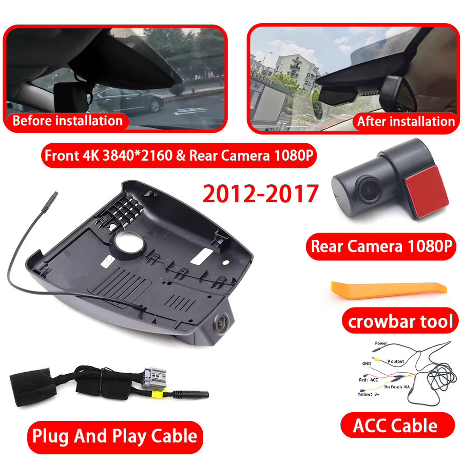 HighCam Dashcam für Mazda 6 Atenza Mazda6 GJ1 GL (2012-2025) mit 4K UHD Vorder- und Rückkamera, WLAN und Plug-and-Play, Schwarz - Bild 5