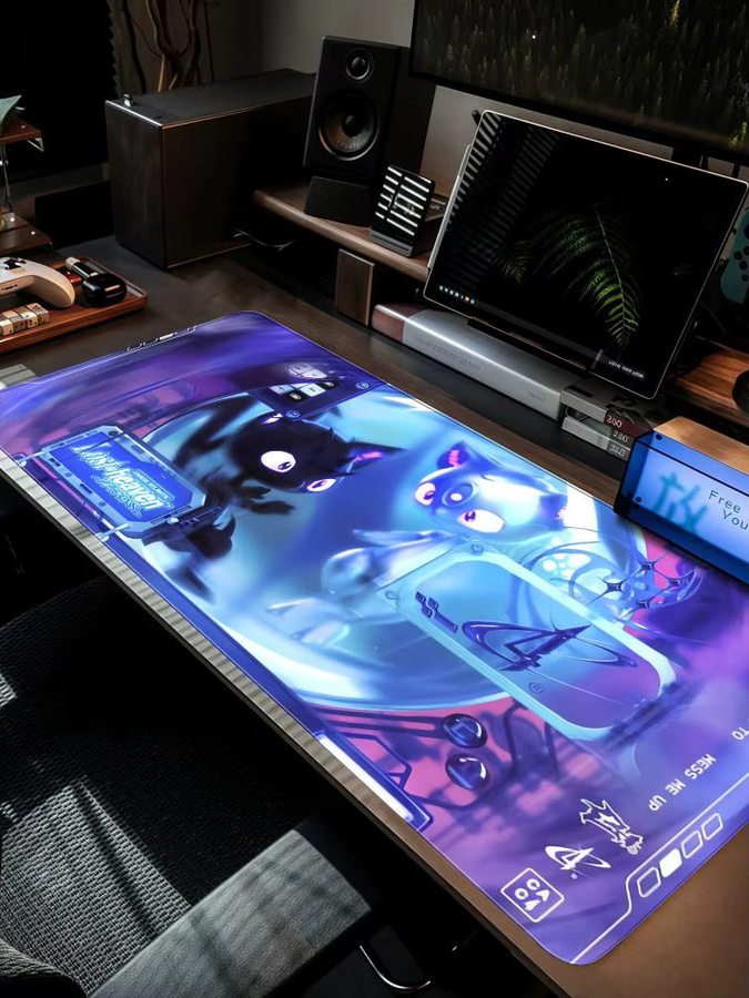 C-Chase Atlantic LOST IN HEAVEN Mauspad XXL rutschfeste Gamer-Tastaturunterlage in Schwarz/Mehrfarbig B/B/H: 90 x 40 cm - Bild 3