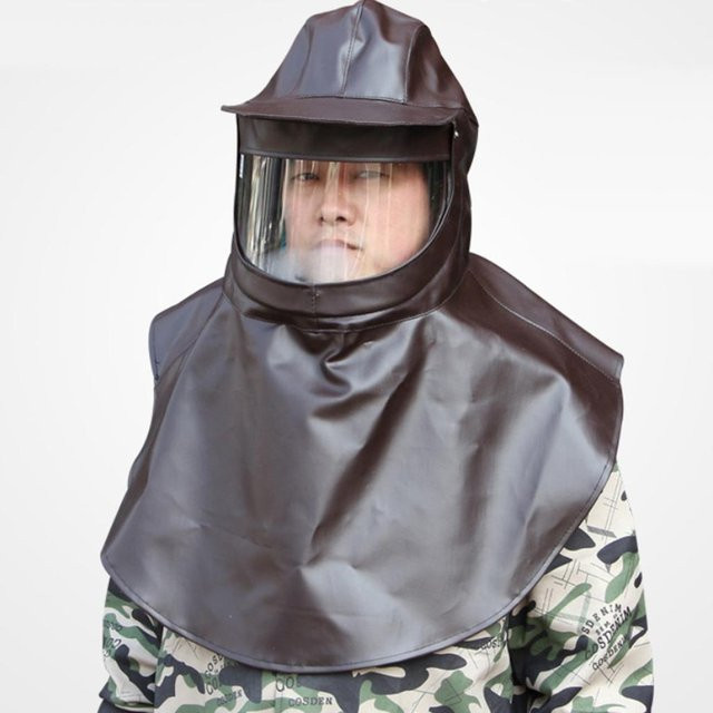 Nue Living Sandstrahl-Schutzhaube mit großem Sichtfeld, Schlagfester und Verschleißfester Schutzhelm in Schwarz - Bild 1