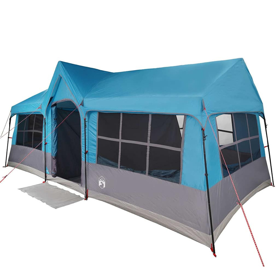 vidaXL Familienzelt mit Dach in Blau und Grau aus Polyester, B/T/H: 622 x 295 x 238 cm - Bild 5