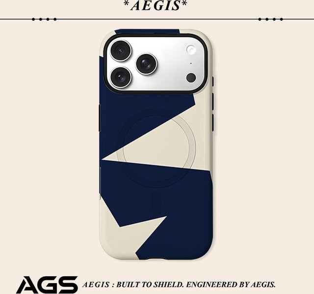 Aegis Schutzhülle mit MagSafe für iPhone 17 16 15 14 13 Pro Max aus hartem PC im Marine-Stern-Design in Blau - Bild 1