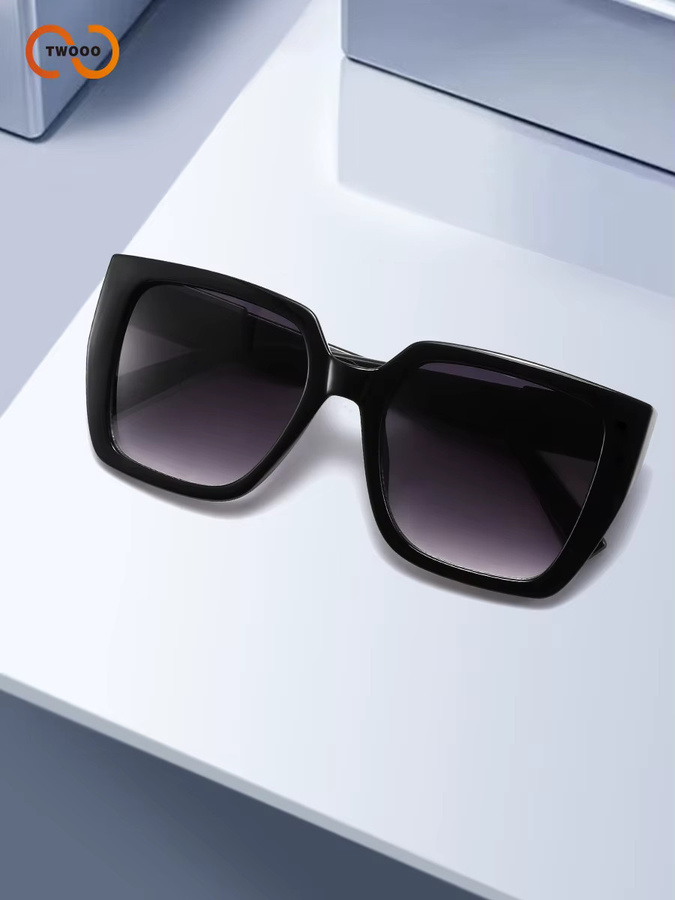 TWOOO Sonnenbrille, quadratisch, Vollrand, Kunststoff, Damen, gold, black - Bild 3