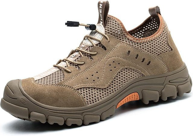 Avant-garde Arbeitsschuhe für Herren aus Leder, bruchsicher und durchstichfest, Farbe: Beige/Braun, Größe: 46 - Bild 1