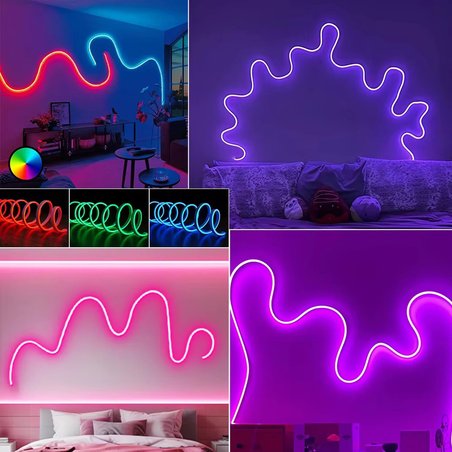 DuoCo RGB LED Neon Flex Strip mit App-Steuerung und Bluetooth, USB-betrieben, wasserdicht und mit Musiksynchronisierung, Multicolor - Bild 3