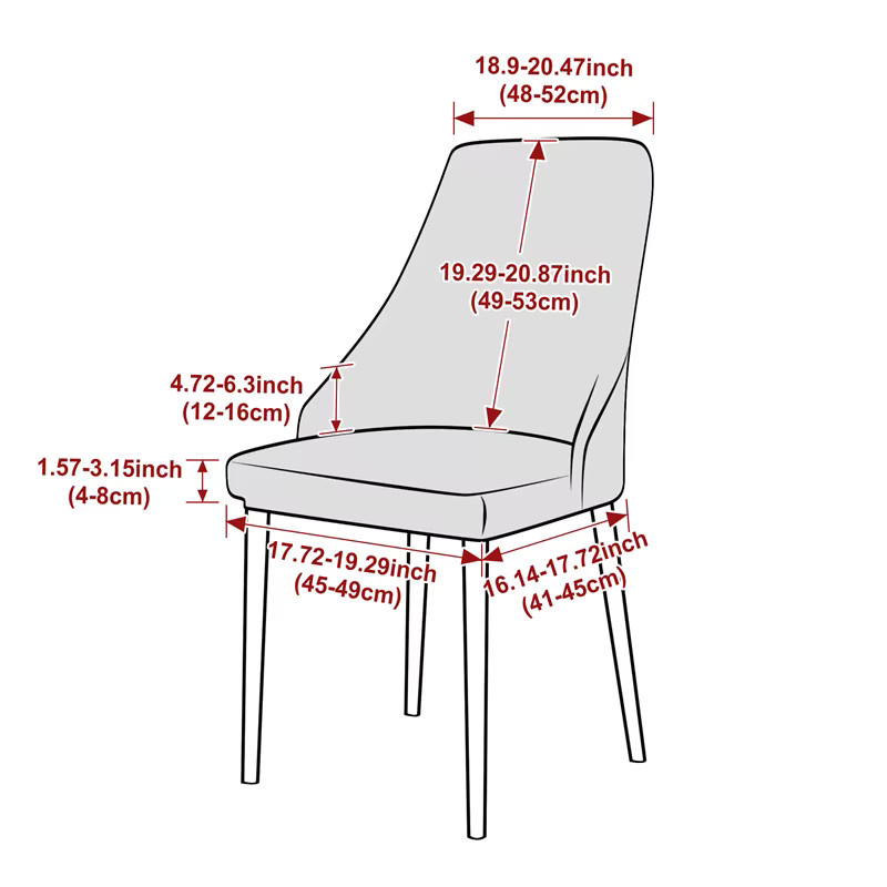 WANERQU Elastische Esszimmer-Stuhlbezüge mit Blättermuster in Grau, Jacquard-Stuhlhussen für gebogene Sessel - Bild 2