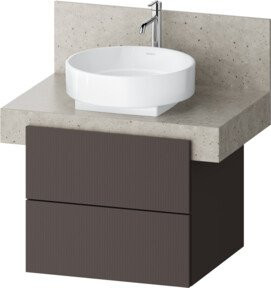 Duravit Waschtischunterschrank Balconn in Braun mit 2 Schränken, B/T/H: 60 x 57 x 52,2 cm - Bild 1