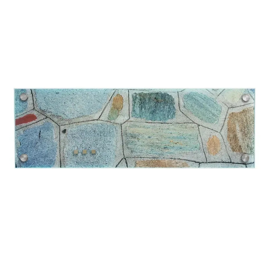 KARAT Design Memoboard Flagstone aus Glas, grau/mehrfarbig, B: 60 cm, H: 20 cm - Bild 2