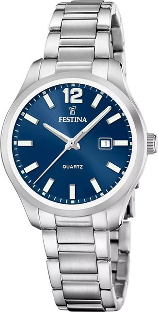 Festina Damenuhr, Quarz, Edelstahl, Blau, 33 mm, 5 ATM - Bild 1