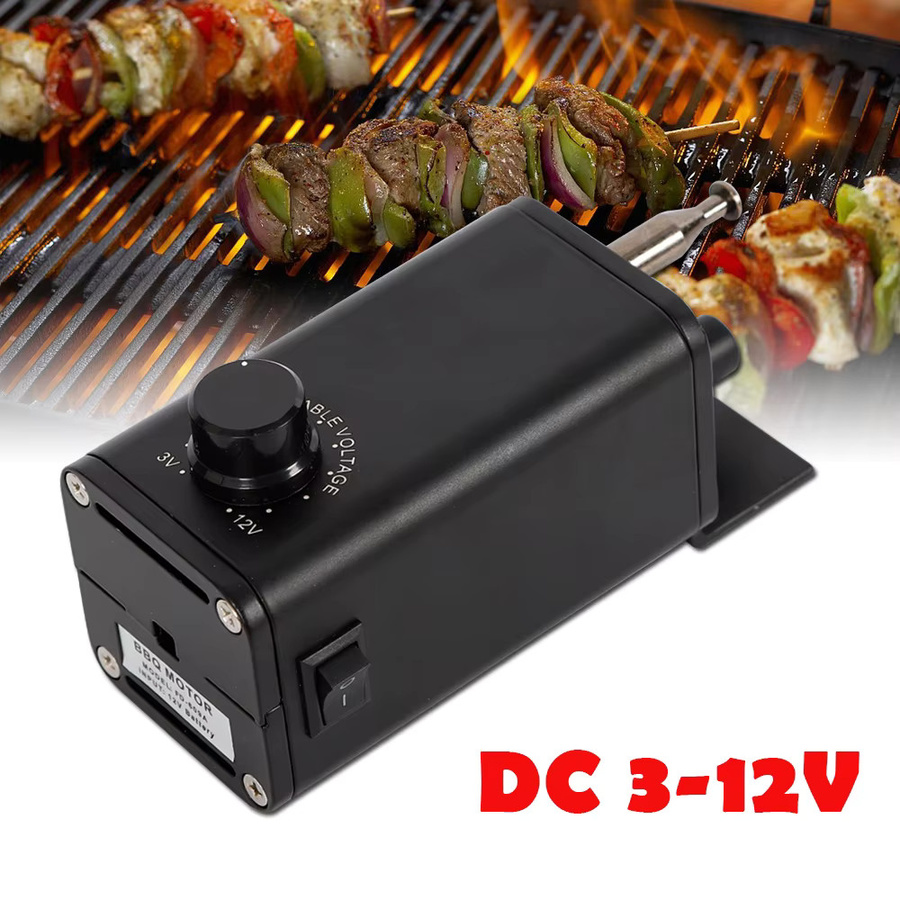 Bymaocar Tragbarer BBQ-Grill-Motorsatz in Schwarz mit 15W Kupferdrahtmotor und Dual-Power-Funktion für Auto und Adapter inklusive EU-Stecker - Bild 6