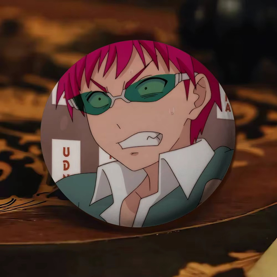Saiki K Emaille-Pins, runde Abzeichen, Weißblech - Bild 4