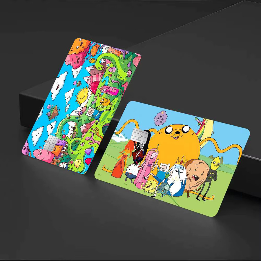 Rastar Anime Adventure Time Aufkleber-Folie für Kreditkarten, Debitkarten und Bankkarten, 4 Stück Set, Multicolor, Unisex - Bild 3
