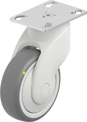 Blickle Lenkrolle LWKE-TPA 101KF-ELS-P25 mit Kunststoffrad in Grau und Weiß, Rad-Durchmesser: 100 mm, Tragfähigkeit: 70 kg - Bild 1