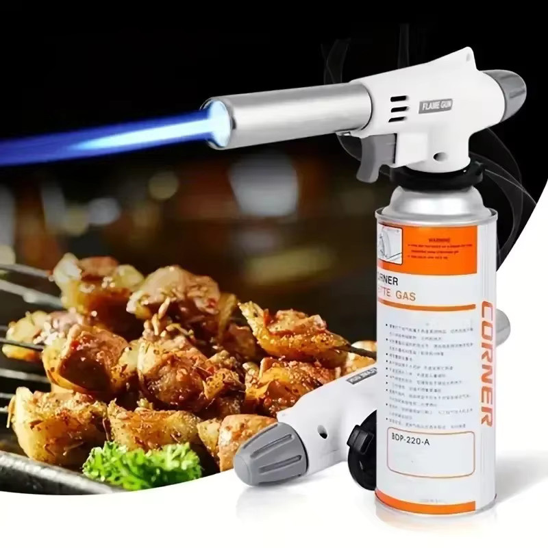 Tragbare Multifunktions-Grillfackel mit verstellbarem Brenner in Weiß - Bild 3