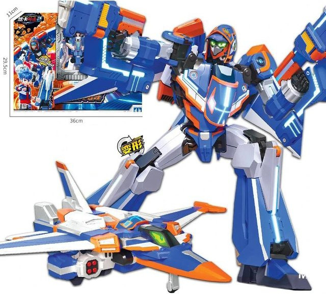 Fashnics Metall Cardbot Blauer Cop S, Verwandlungsauto zu Roboter, Actionfiguren, ab 3 Jahren - Bild 1