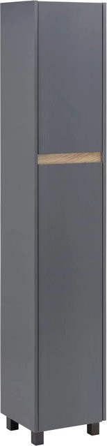 Bessagi Home Hochschrank Massimo Dunkelgrau mit Soft-Close-Türen und Regalböden, B/T/H: 33 x 30 x 175 cm - Bild 1