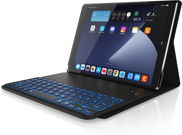 CSL Bluetooth Tastatur mit Kunstleder-Case für iPad Pro 10,5 Zoll in Schwarz mit Apple Layout - Bild 1